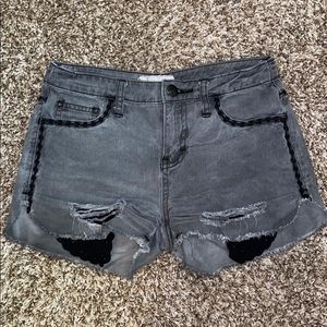 ❌SOLD❌ Free People Distressed Grey Jean Shorts